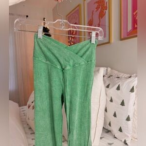 aerie green flare leggings